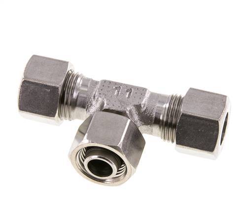 12L Stainless Steel T-Shape Tee Cutting Fitting with Swivel 315 bar Adjustable ISO 8434-1