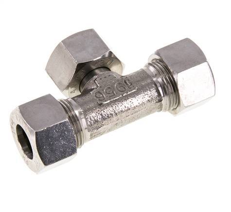 15L Stainless Steel T-Shape Tee Cutting Fitting with Swivel 315 bar Adjustable ISO 8434-1