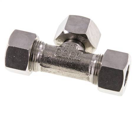 15L Stainless Steel T-Shape Tee Cutting Fitting with Swivel 315 bar Adjustable ISO 8434-1
