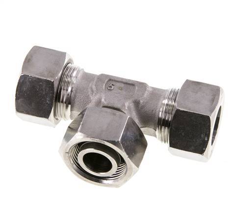 18L Stainless Steel T-Shape Tee Cutting Fitting with Swivel 315 bar Adjustable ISO 8434-1
