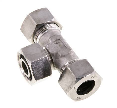 18L Stainless Steel T-Shape Tee Cutting Fitting with Swivel 315 bar Adjustable ISO 8434-1