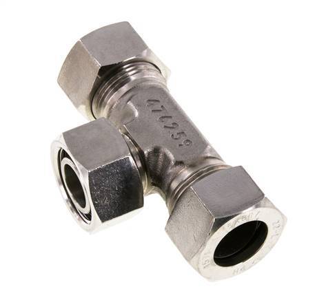 22L Stainless Steel T-Shape Tee Cutting Fitting with Swivel 160 bar Adjustable ISO 8434-1