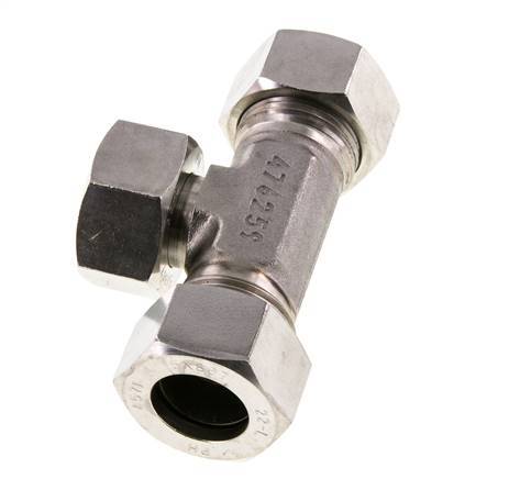 22L Stainless Steel T-Shape Tee Cutting Fitting with Swivel 160 bar Adjustable ISO 8434-1