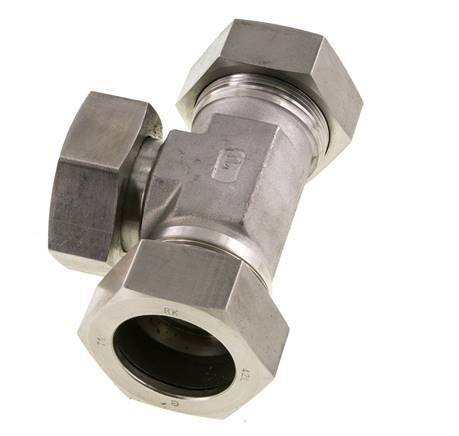 42L Stainless Steel T-Shape Tee Cutting Fitting with Swivel 160 bar Adjustable ISO 8434-1