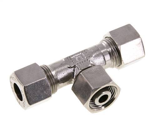 12S Stainless Steel T-Shape Tee Cutting Fitting with Swivel 630 bar Adjustable ISO 8434-1