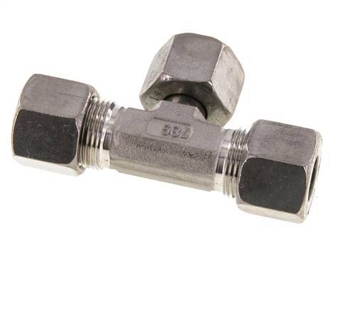 14S Stainless Steel T-Shape Tee Cutting Fitting with Swivel 630 bar Adjustable ISO 8434-1