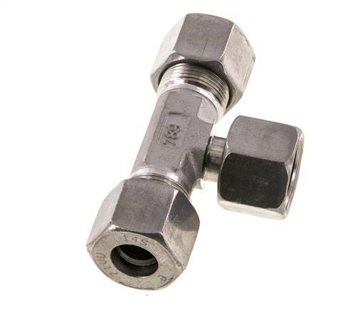14S Stainless Steel T-Shape Tee Cutting Fitting with Swivel 630 bar Adjustable ISO 8434-1