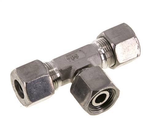 14S Stainless Steel T-Shape Tee Cutting Fitting with Swivel 630 bar Adjustable ISO 8434-1