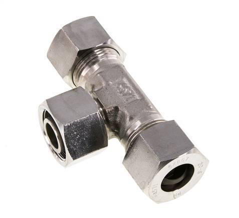 20S Stainless Steel T-Shape Tee Cutting Fitting with Swivel 400 bar Adjustable ISO 8434-1