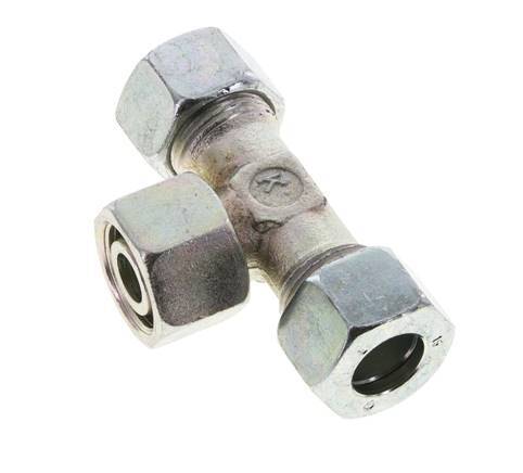 15L Zink plated Steel T-Shape Tee Cutting Fitting with Swivel 315 bar NBR Adjustable ISO 8434-1