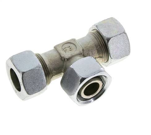 18L Zink plated Steel T-Shape Tee Cutting Fitting with Swivel 315 bar NBR Adjustable ISO 8434-1