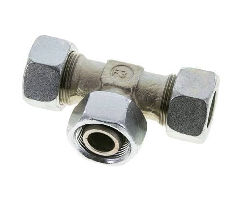 18L Zink plated Steel T-Shape Tee Cutting Fitting with Swivel 315 bar NBR Adjustable ISO 8434-1