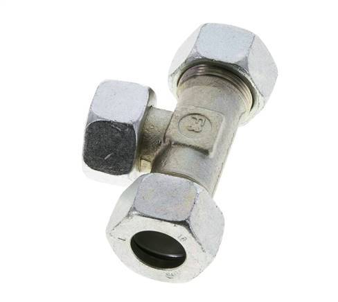 18L Zink plated Steel T-Shape Tee Cutting Fitting with Swivel 315 bar NBR Adjustable ISO 8434-1
