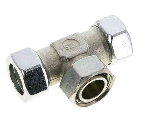 28L Zink plated Steel T-Shape Tee Cutting Fitting with Swivel 160 bar NBR Adjustable ISO 8434-1