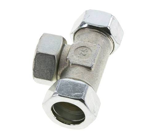 28L Zink plated Steel T-Shape Tee Cutting Fitting with Swivel 160 bar NBR Adjustable ISO 8434-1