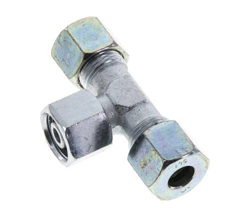 10S Zink plated Steel T-Shape Tee Cutting Fitting with Swivel 630 bar NBR Adjustable ISO 8434-1