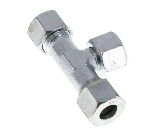 12S Zink plated Steel T-Shape Tee Cutting Fitting with Swivel 630 bar NBR Adjustable ISO 8434-1