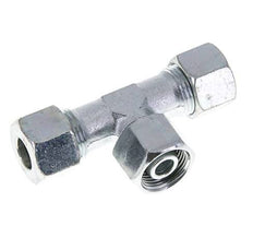 12S Zink plated Steel T-Shape Tee Cutting Fitting with Swivel 630 bar NBR Adjustable ISO 8434-1