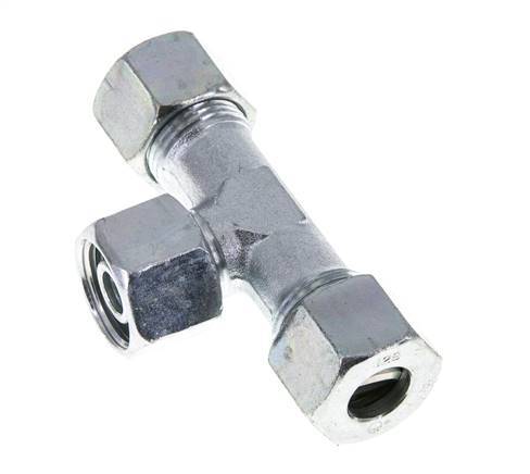 12S Zink plated Steel T-Shape Tee Cutting Fitting with Swivel 630 bar NBR Adjustable ISO 8434-1
