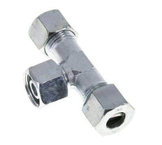 12S Zink plated Steel T-Shape Tee Cutting Fitting with Swivel 630 bar NBR Adjustable ISO 8434-1