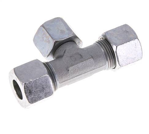 14S Zink plated Steel T-Shape Tee Cutting Fitting with Swivel 630 bar NBR Adjustable ISO 8434-1