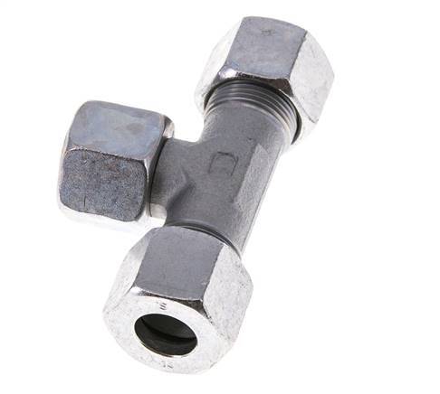 14S Zink plated Steel T-Shape Tee Cutting Fitting with Swivel 630 bar NBR Adjustable ISO 8434-1