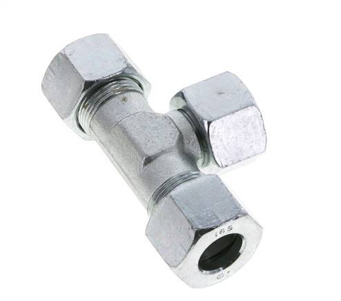 16S Zink plated Steel T-Shape Tee Cutting Fitting with Swivel 400 bar NBR Adjustable ISO 8434-1
