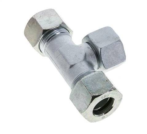 20S Zink plated Steel T-Shape Tee Cutting Fitting with Swivel 400 bar NBR Adjustable ISO 8434-1
