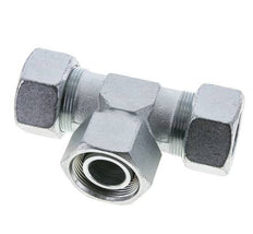 30S Zink plated Steel T-Shape Tee Cutting Fitting with Swivel 400 bar NBR Adjustable ISO 8434-1