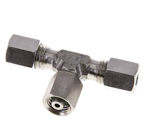 6L Stainless Steel T-Shape Tee Cutting Fitting with Swivel 315 bar FKM Adjustable ISO 8434-1
