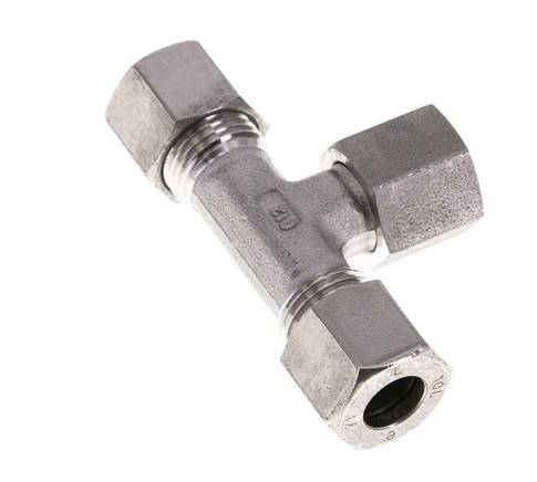 10L Stainless Steel T-Shape Tee Cutting Fitting with Swivel 315 bar FKM Adjustable ISO 8434-1