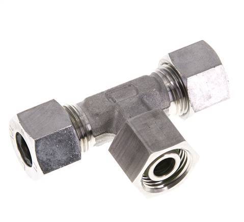 12L Stainless Steel T-Shape Tee Cutting Fitting with Swivel 315 bar FKM Adjustable ISO 8434-1