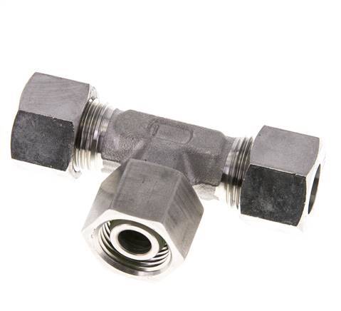 12L Stainless Steel T-Shape Tee Cutting Fitting with Swivel 315 bar FKM Adjustable ISO 8434-1
