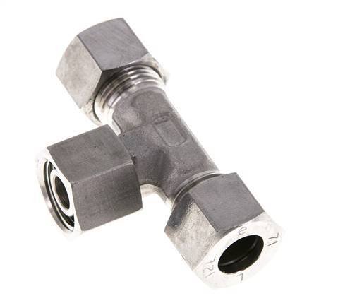 12L Stainless Steel T-Shape Tee Cutting Fitting with Swivel 315 bar FKM Adjustable ISO 8434-1