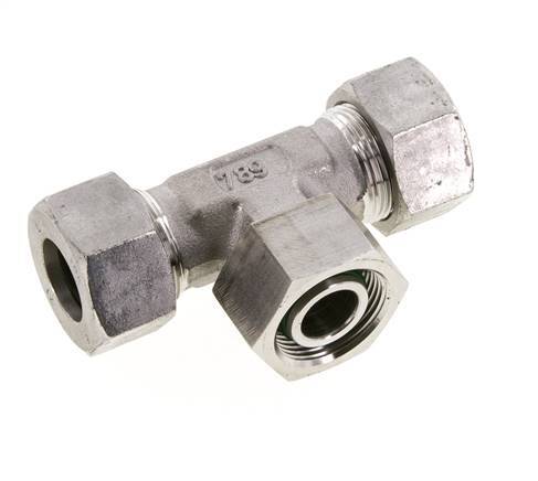 18L Stainless Steel T-Shape Tee Cutting Fitting with Swivel 315 bar FKM Adjustable ISO 8434-1