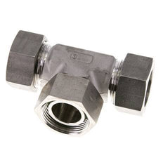 28L Stainless Steel T-Shape Tee Cutting Fitting with Swivel 160 bar FKM Adjustable ISO 8434-1