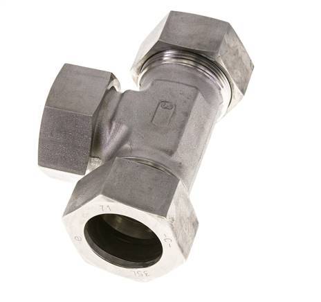 35L Stainless Steel T-Shape Tee Cutting Fitting with Swivel 160 bar FKM Adjustable ISO 8434-1