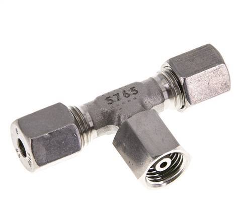 6S Stainless Steel T-Shape Tee Cutting Fitting with Swivel 630 bar FKM Adjustable ISO 8434-1