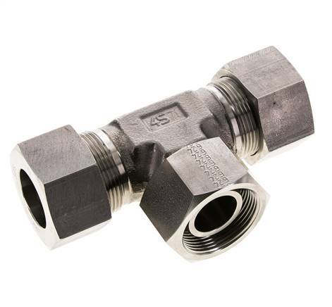 30S Stainless Steel T-Shape Tee Cutting Fitting with Swivel 400 bar FKM Adjustable ISO 8434-1