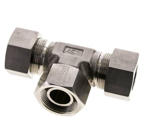 30S Stainless Steel T-Shape Tee Cutting Fitting with Swivel 400 bar FKM Adjustable ISO 8434-1