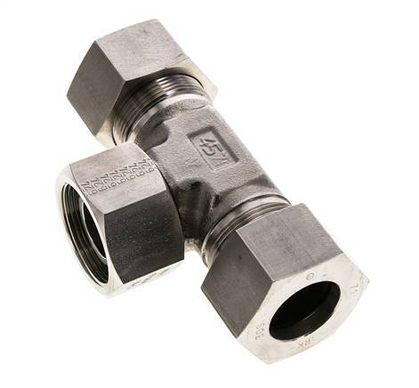 30S Stainless Steel T-Shape Tee Cutting Fitting with Swivel 400 bar FKM Adjustable ISO 8434-1