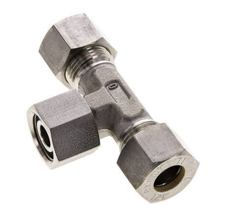 12L Stainless Steel T-Shape Tee Compression Fitting with Swivel 315 bar FKM Adjustable ISO 8434-1
