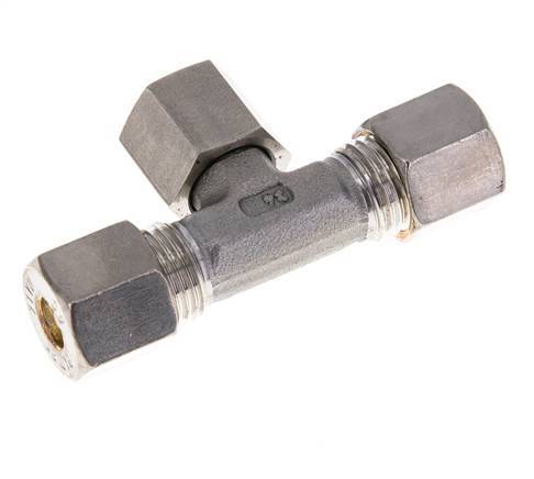 8S Stainless Steel T-Shape Tee Compression Fitting with Swivel 500 bar FKM Adjustable ISO 8434-1