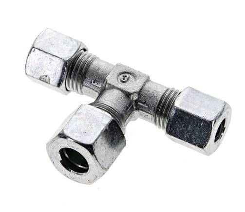 8L & 10L Zink plated Steel T-Shape Tee Cutting Fitting 315 bar ISO 8434-1