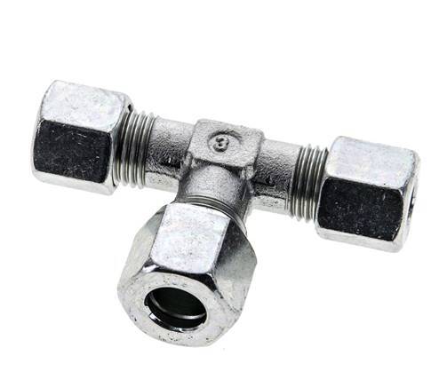 8L & 10L Zink plated Steel T-Shape Tee Cutting Fitting 315 bar ISO 8434-1