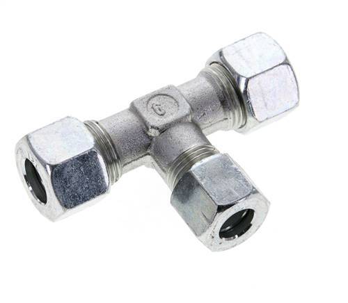 10L & 12L Zink plated Steel T-Shape Tee Cutting Fitting 315 bar ISO 8434-1