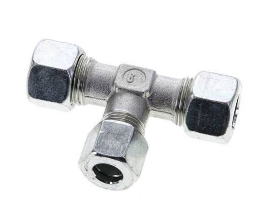 10L & 12L Zink plated Steel T-Shape Tee Cutting Fitting 315 bar ISO 8434-1