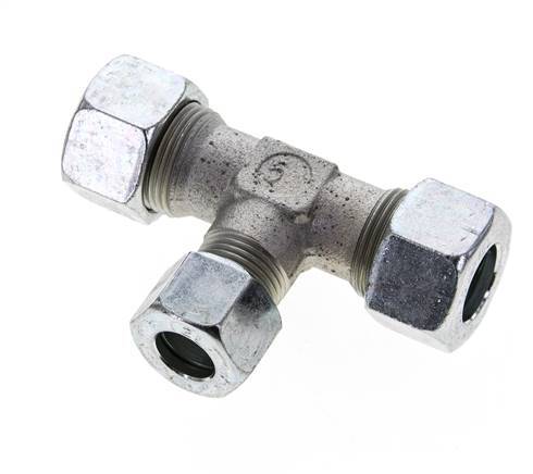 12L & 15L Zink plated Steel T-Shape Tee Cutting Fitting 315 bar ISO 8434-1