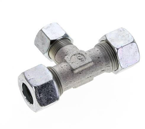 12L & 15L Zink plated Steel T-Shape Tee Cutting Fitting 315 bar ISO 8434-1