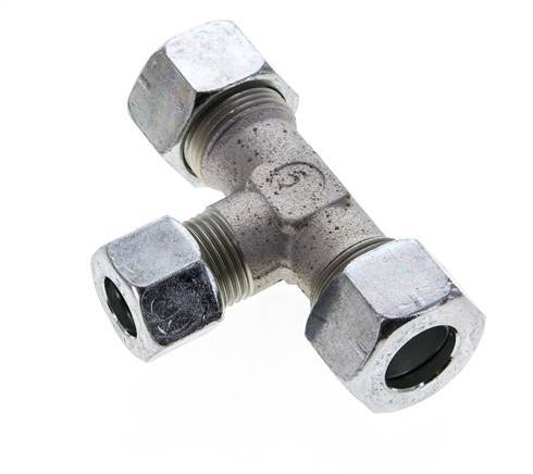 12L & 15L Zink plated Steel T-Shape Tee Cutting Fitting 315 bar ISO 8434-1